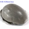 Natural Hairline Men's Toupee V-loop 0.06-0.08mm PU Base Hair Replacement System Straight/Wavy Hair for Options Blonde 4