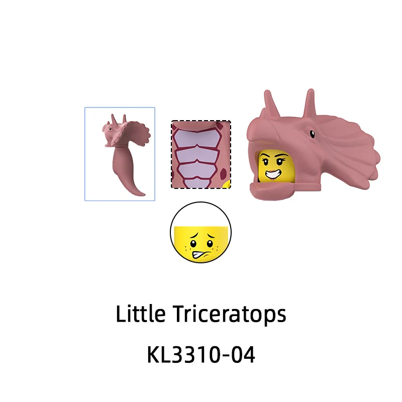 KL3310 작은 트리케라톱스 모델 블록 MOC 벽돌 세트 선물 장난감