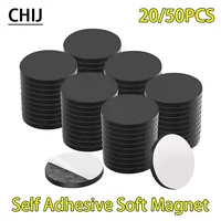 20/50PCS Magnetic Sheets Round Self Adhesive Magnet Office Refrigerator Flexible Magnetic Sticky Stickers For Home Hot Sale