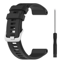 Sports Silicone Strap - 22mm Replacement Wristband - 22mm (Black)