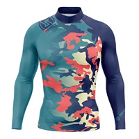 RT Men's Rashguard Surfing Shirt Camo Long Sleeve Lycra Sun Screen Beachwear Surf Sweatshirt UV Protection Swimwear New's 2