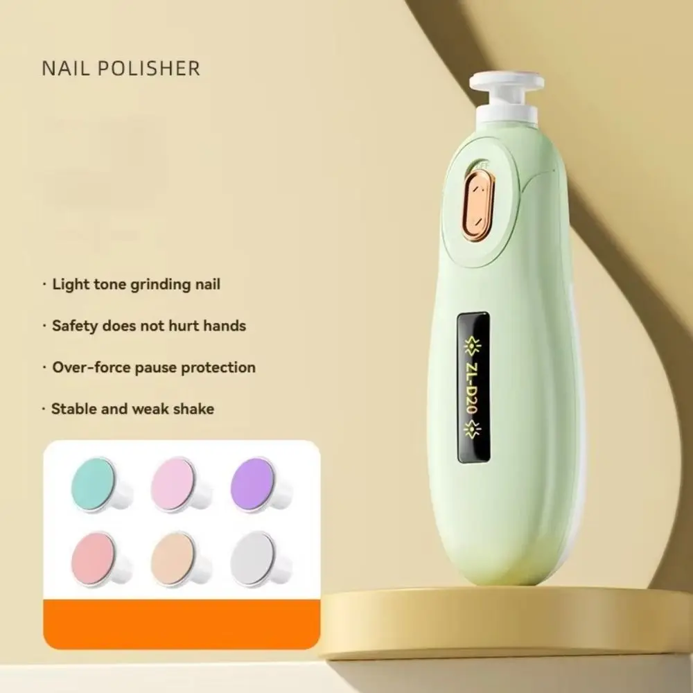Efficient Electric Baby Nail Trimmer Safety 6 Grinding Heads Baby Nail Grinder Child's Silent Newborn Nail Clippers Infants