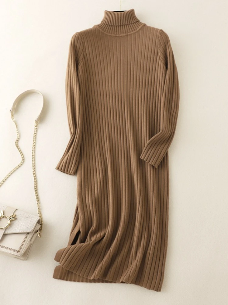 

Women's Sweater Autumn Winter Fashion Solid Color Dress High Collar Pullover Elegant Commuting Streetwear Women's Clothing