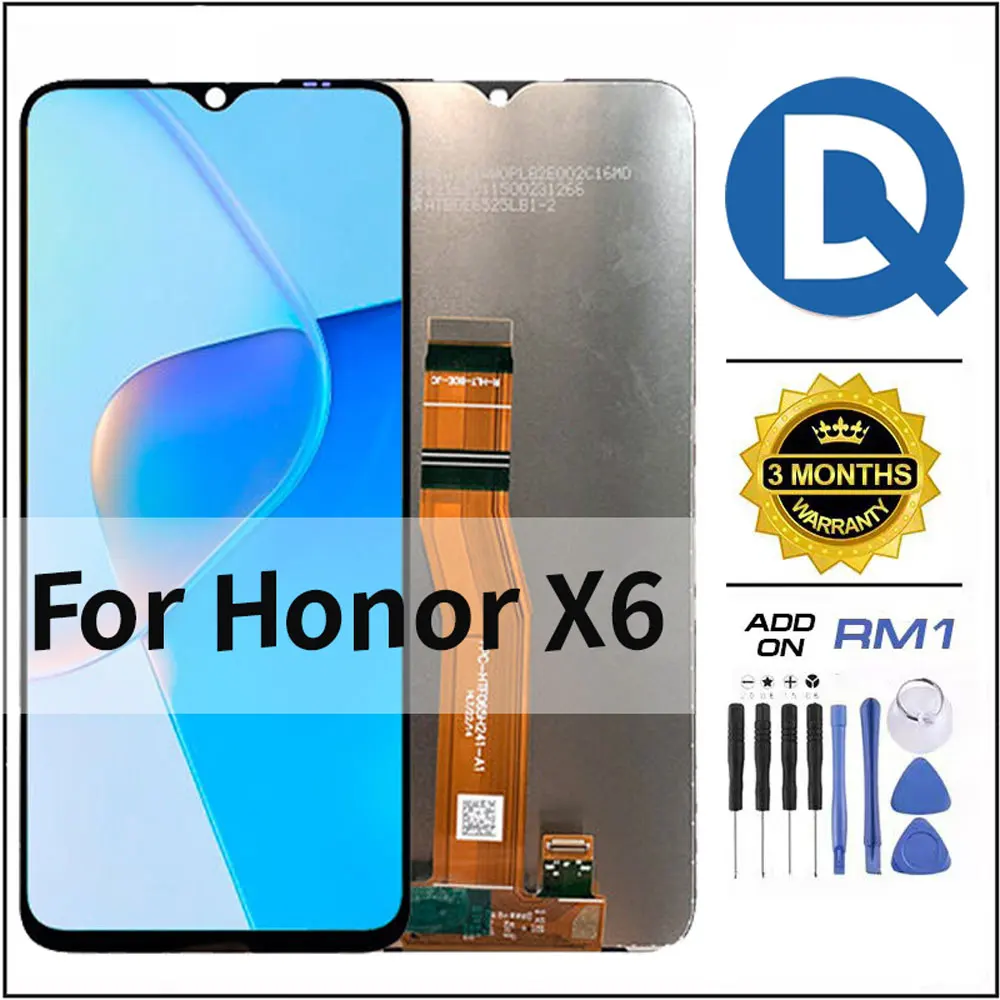 

Original Plant LCD Screen for Honor X6, Touch Digitizer Assembly Replacement, 100% Well Tested, 6.5 ", Factory