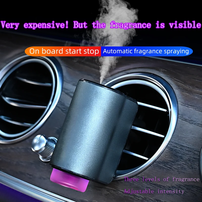Smart Car Air Freshener Diffuser, Three Adjustable Modes, Intelligent Car Aroma Diffuser with 3pcs Essential Oil 4