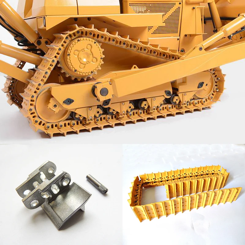 Godet en action sur le Kit RC Bulldozer Hydraulique 1/14 JDM-98A - Pièces Auto-assemblage, soulevant de la terre.