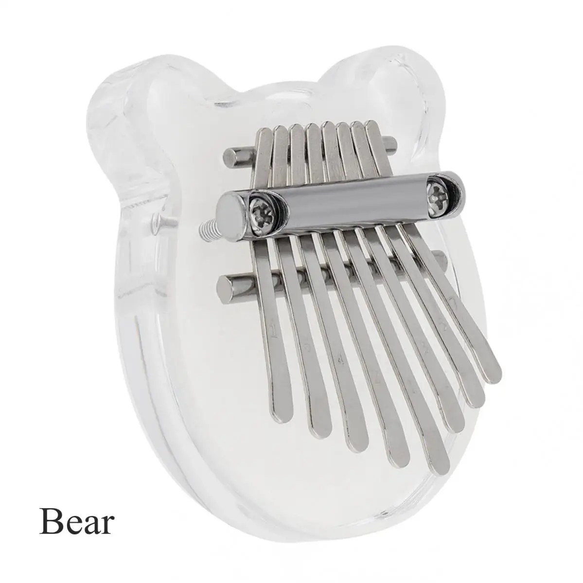 Mini 8 Key Kalimba Crystal Transparent Thumb Piano Bear Heart Cat Water Drop Shape Mbira Musical Instrument Thumb Piano