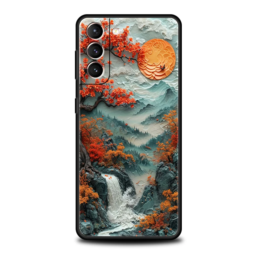 Landscape Painting Silicone Shockproof Phone Case