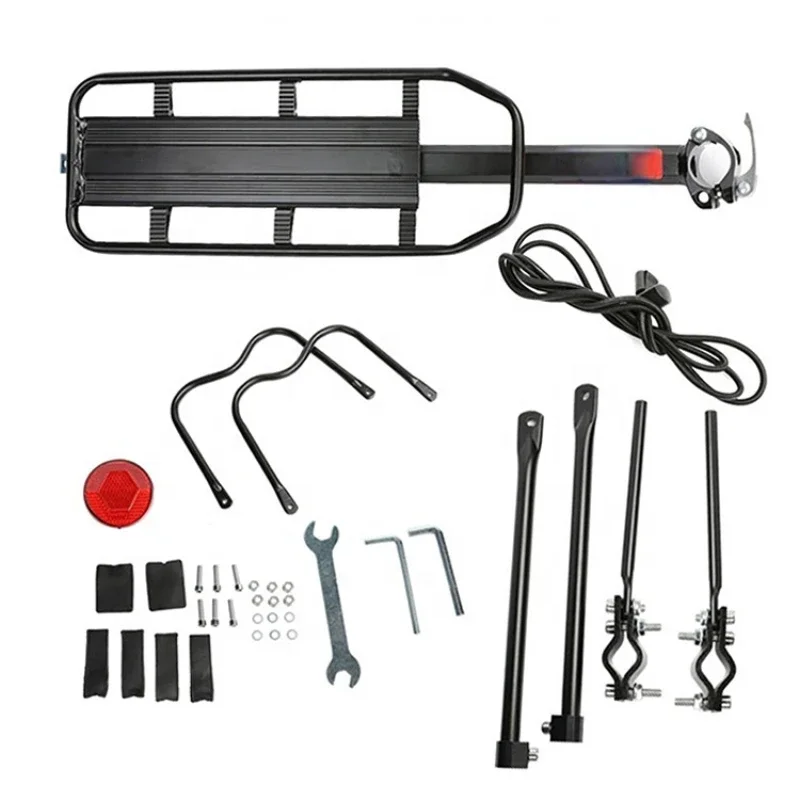 

Drop shipping Quick Release 110lbs Capacity Solid Bearings Universal Adjustable Bicycle Luggage Cargo Rack