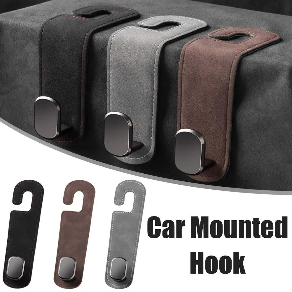

Car Seat Back Hidden Hooks Flip Fur Invisible Inside Car Rear Bag Small Object Storage Elk Skin Hooks
