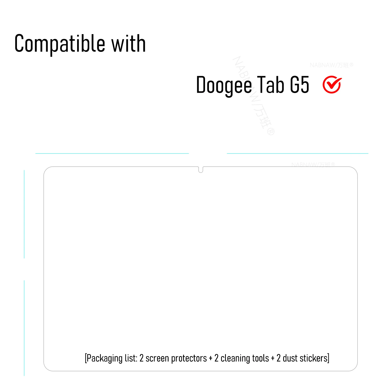 10.1-inch Full HD Tempered Glass Screen Protector, Anti-Scratch, Easy Installation, 2-Pack