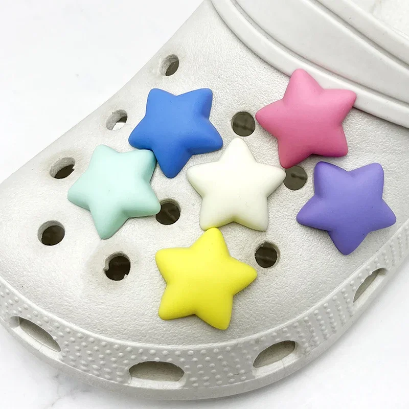 

1Pcs Lovely Colorful 3D Stars PVC Shoe Charms Sandals Accessories Shoes Upper Pins Decoration Fit Clogs Buckle Kids Party Gift