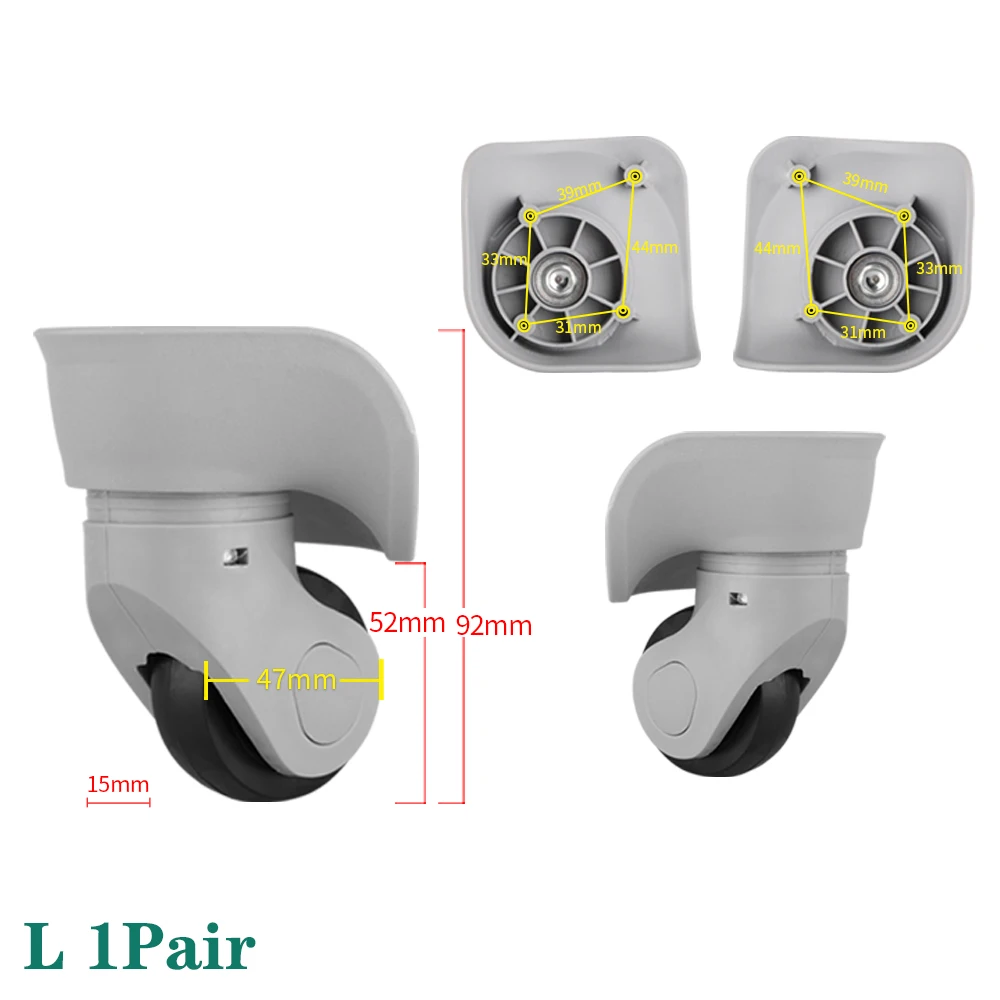 2PCS WX041 Suitcase Universal Wheel Replacement Suitcase Rotating Silent Shock Absorbing Wheel Accessories  Wheels Casters