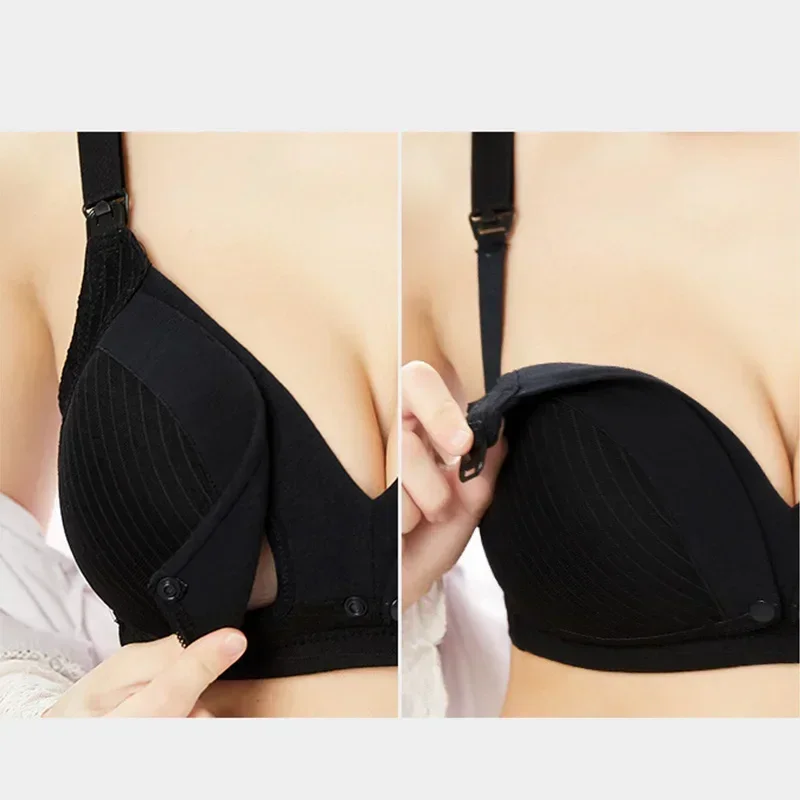 Maternity Nursing Bra Pregnant Women Mother Mama Open Breast Bra Cotton Wire Free Sleep Underwear Lactating Nursing Bralette 3