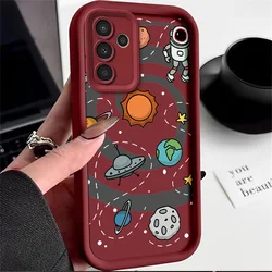 Cosmic Astronaut Design Silicone Anti-Drop Soft Phone Case for Samsung Jump3 (Red)