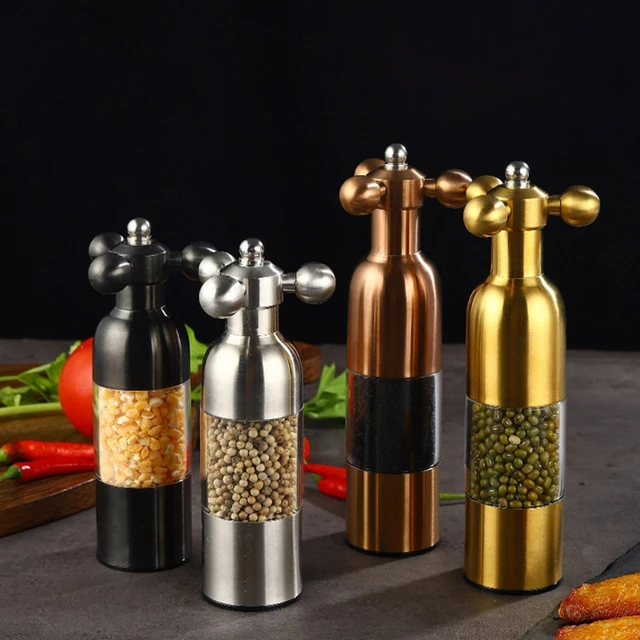 Stainless Steel Adjustable Manual Salt Grinder Pepper Grinder Ceramic Core  Hand Tools Kitchen Small Tools Spice Glass Bottles - AliExpress