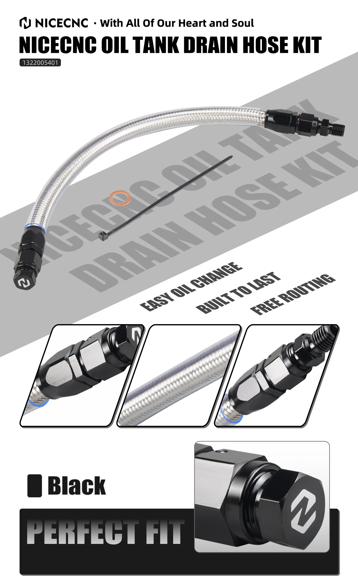 Für KTM 950 990 LC8 Adventure 950 Adventure /S 02-06 990 Adventure /R/S-06-13 990 LC8 Adventure 07-12 Öltank-Ablaufschlauch-Set – Detail 1