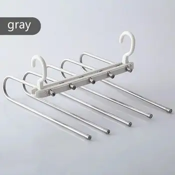 Multi-layer Rack Non-slip Pants Telescopic Storage Household Multifunctional Folding Pants Rack Wardrobe Stainless Steel Hanger 2