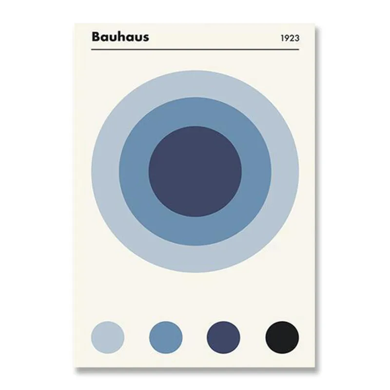 Black and White Modernism Canvas Print - Vintage Minimalist Bauhaus Wall Art