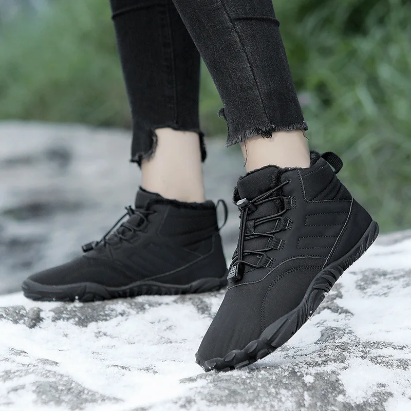 Outdoor Sports Hiking Cotton Shoes Men and Women Winter Plus Velvet Thick Warm Snow Boots Wear-resistant Anti Skid Couple Shoes