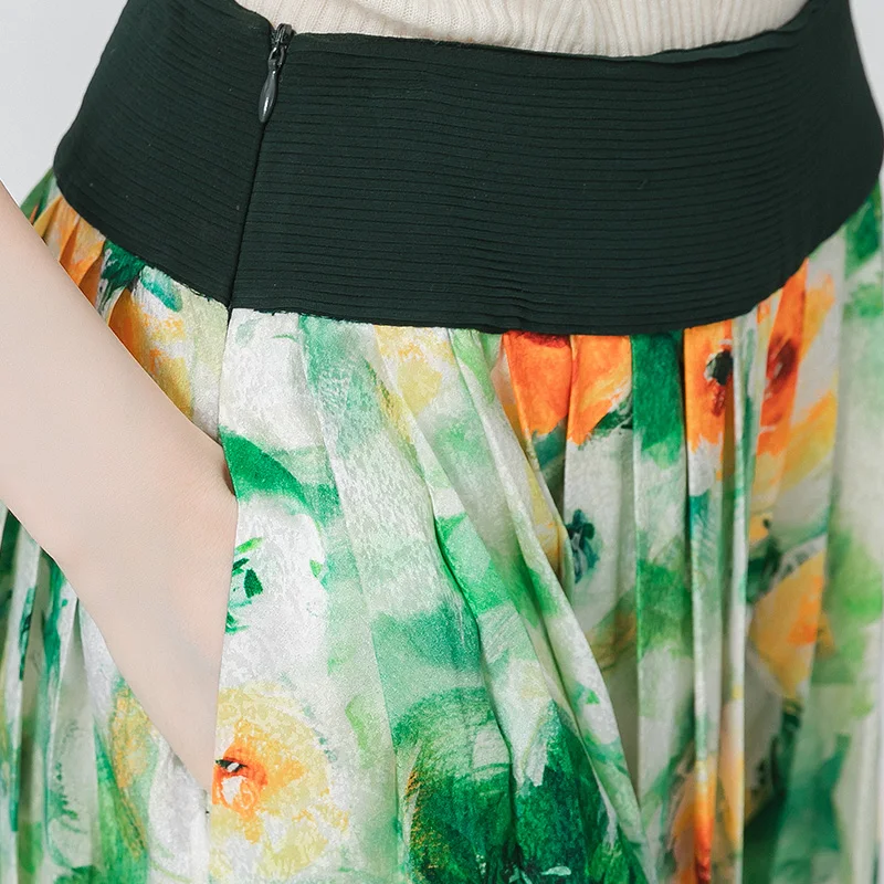 Рисунок 4 - Шелковые жаккардовые сафлорные зеленые брюки