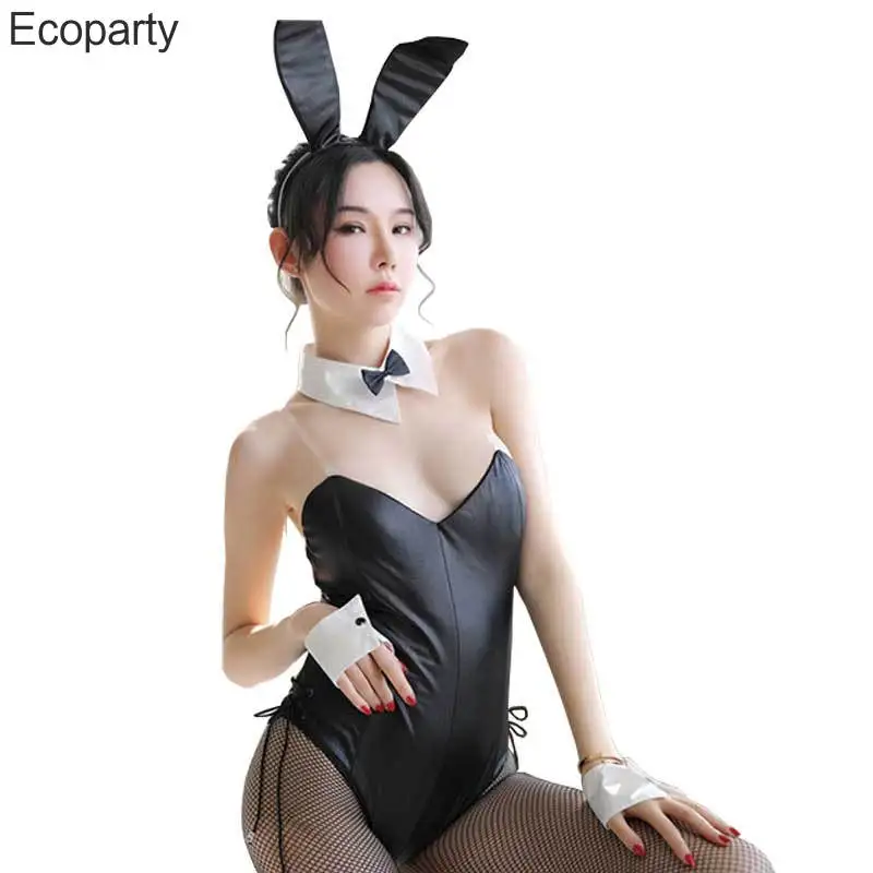 Sexy Lingerie Black Bunny Rabbit Costume Cosplay Halloween With Stocking  L05
