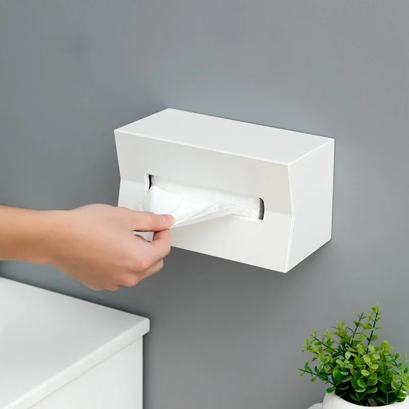 Kitchen Tissue Box Cover Napkin Holder for Paper Towels Box for Napkins Tissue Dispenser Wall Mounted Container for Wipes 5