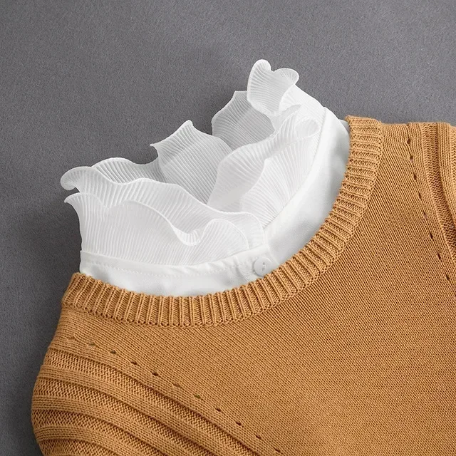 Vintage Lace Front Tie White Detachable Faux Collar