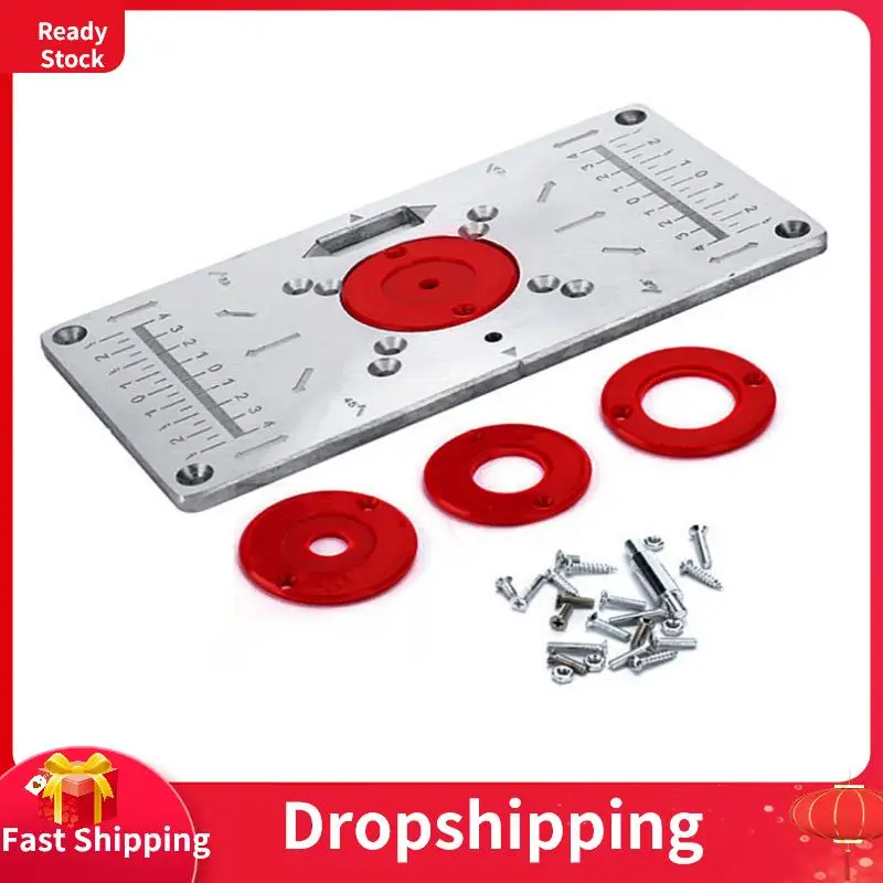 Aluminum Alloy Milling Trimming Machine Router Table Insert Plate Table for Woodworking Benches Router Plate Wood Tools multi boring machine for wood