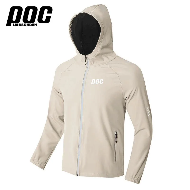 LairschDan POC Men's Cycling Windbreaker Reflective Jacket Windproof Bike Jacket Water Resistant MTB Road Bicycle Long Jersey