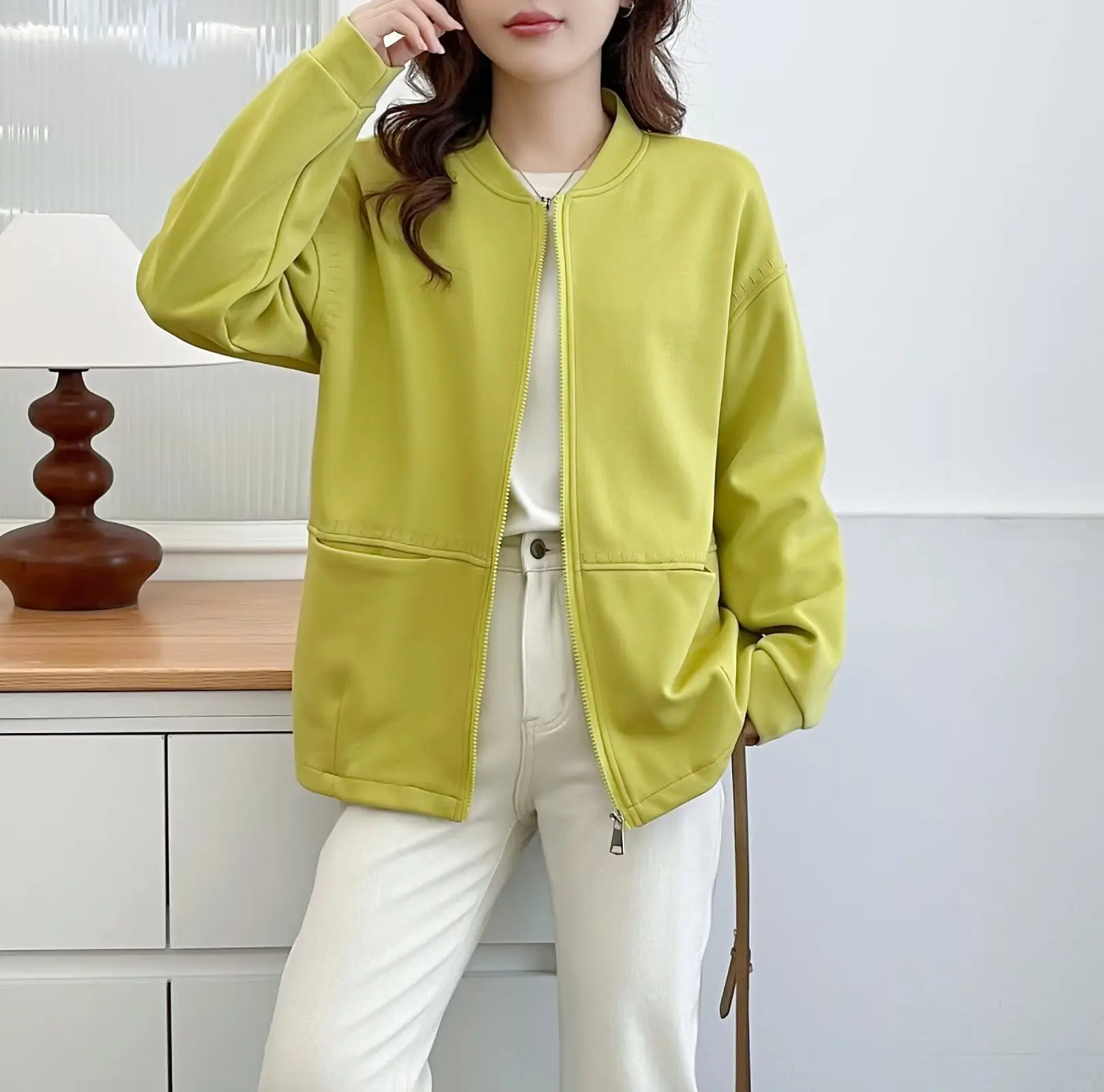 Fashion Plus Size Women's Jacket 2025 Autumn New Embroidered Casual Zipper Baseball Coats 166