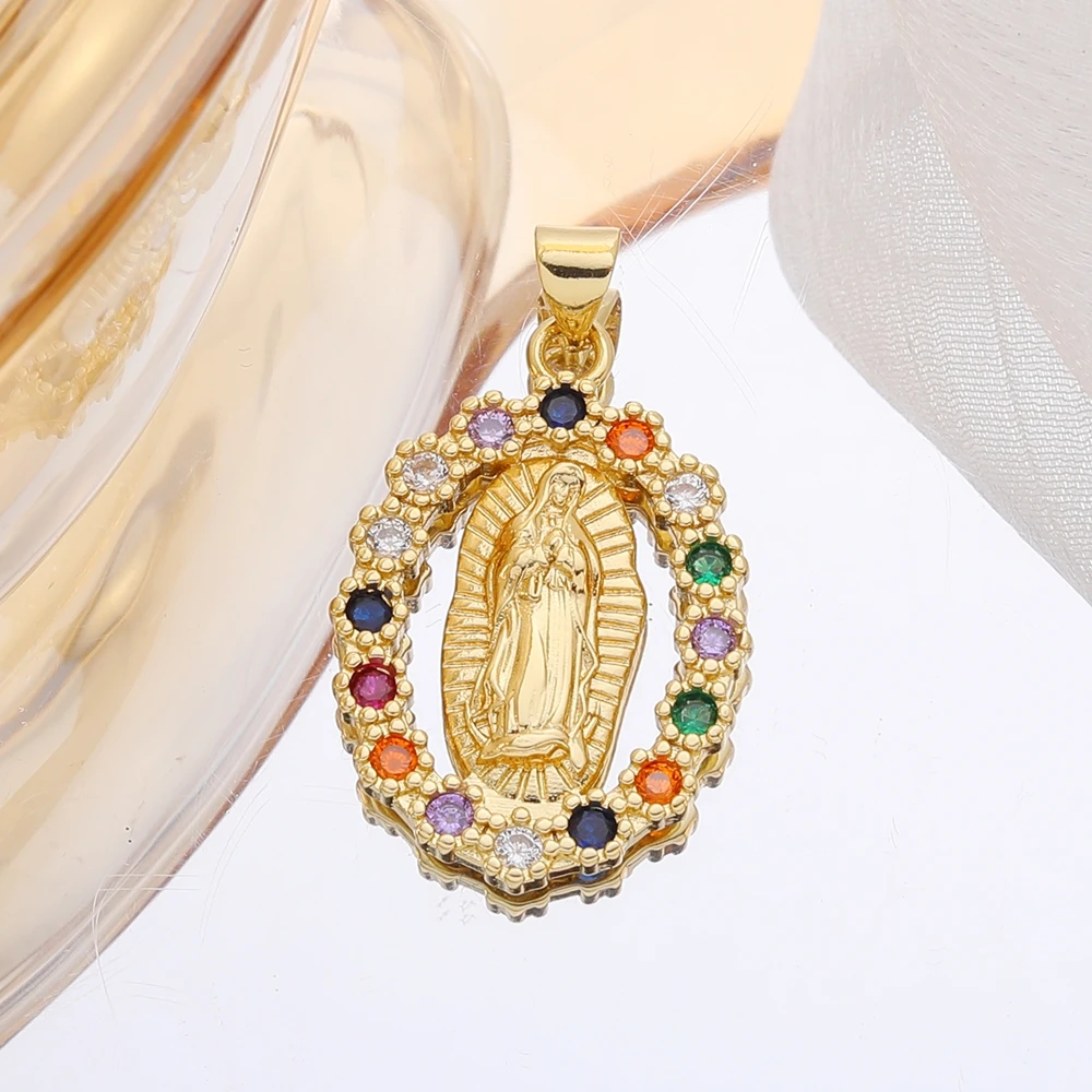 Juya 18K echt vergoldeter Davidstern Libelle Leopardenkopf Skorpion Delphin Liebe Herz Blume Griechischer böser Blick Charms Zubehör – Detail 13