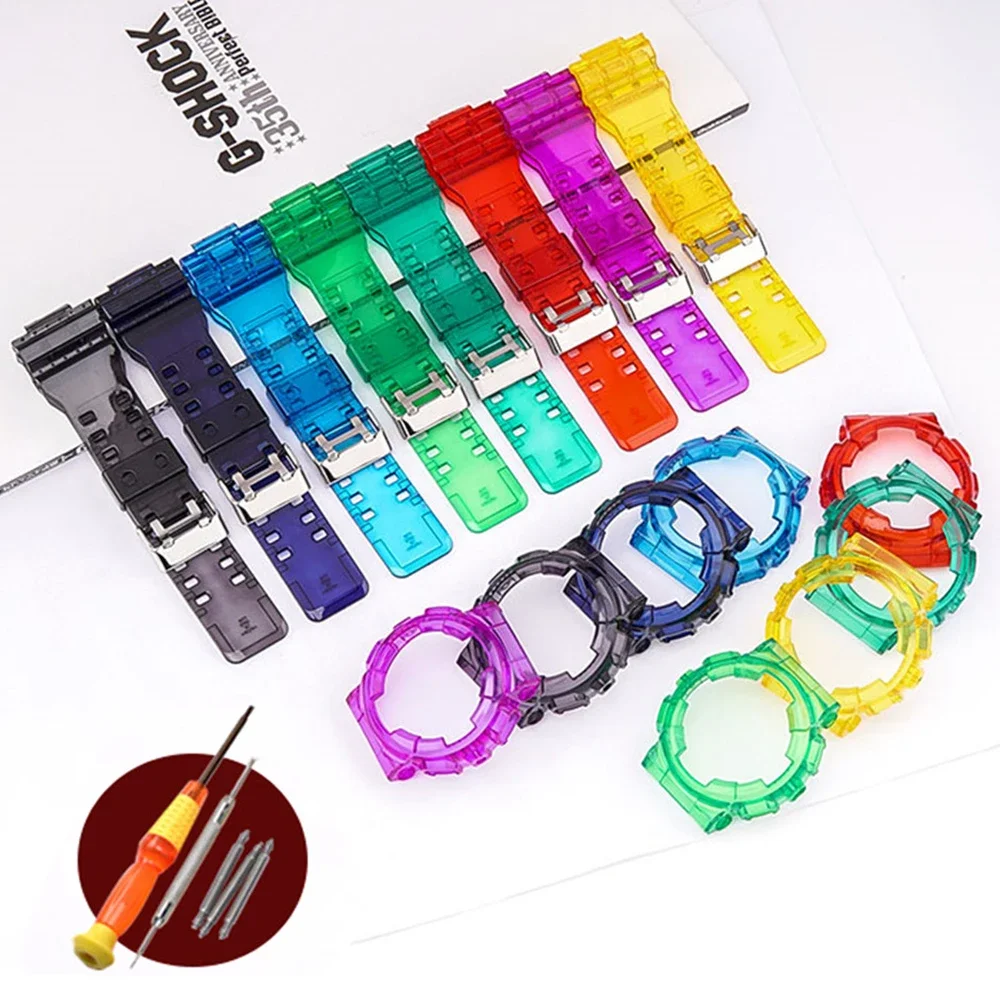 Transparent Silicone Watch Band Bracelet with Protective Case