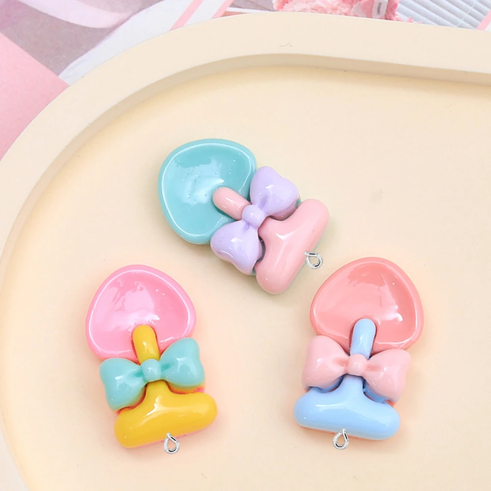 반짝이는 나비넥타이 삽 시리즈 플랫 백 참, 귀걸이 팔찌 머리핀, DIY 쥬얼리 펜던트 장식 액세서리, 10 개