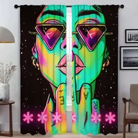 Abstract Woman Psychedelic Manda Shades Curtains for Living Room Curtain Blinds Partition Halloween Decoration Tulle for Bedroom 1