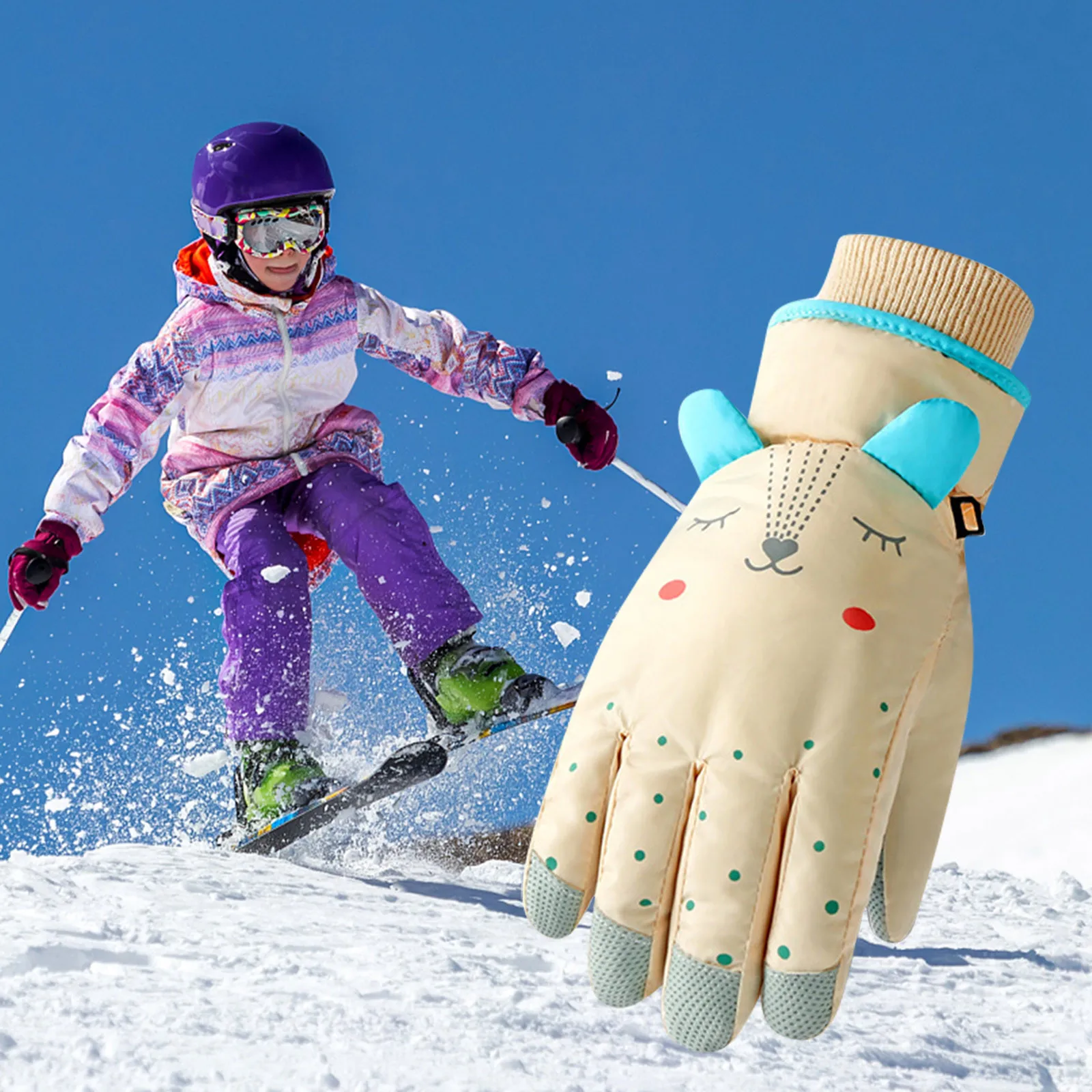 Skiing Kids Gloves Mittens Outdoor Winter Sports for Snow Girls Boys  Windproof Kids Gloves & Kids Hat And Glove Holder Mittens - AliExpress
