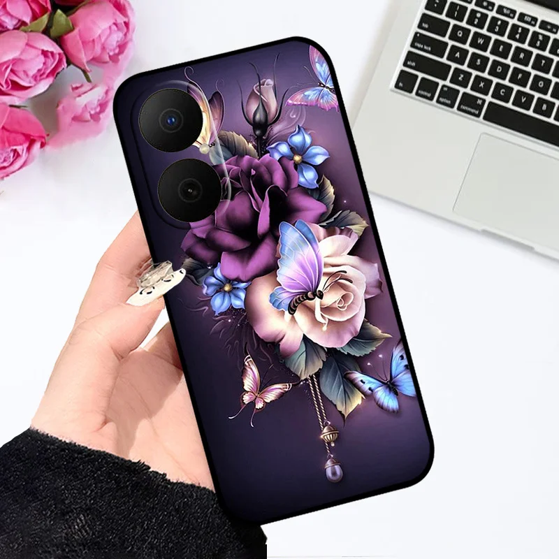 Oil Painted Silicone Back Cover - Soft Matte Protective Case for Huawei Nova Y73/Enjoy 80