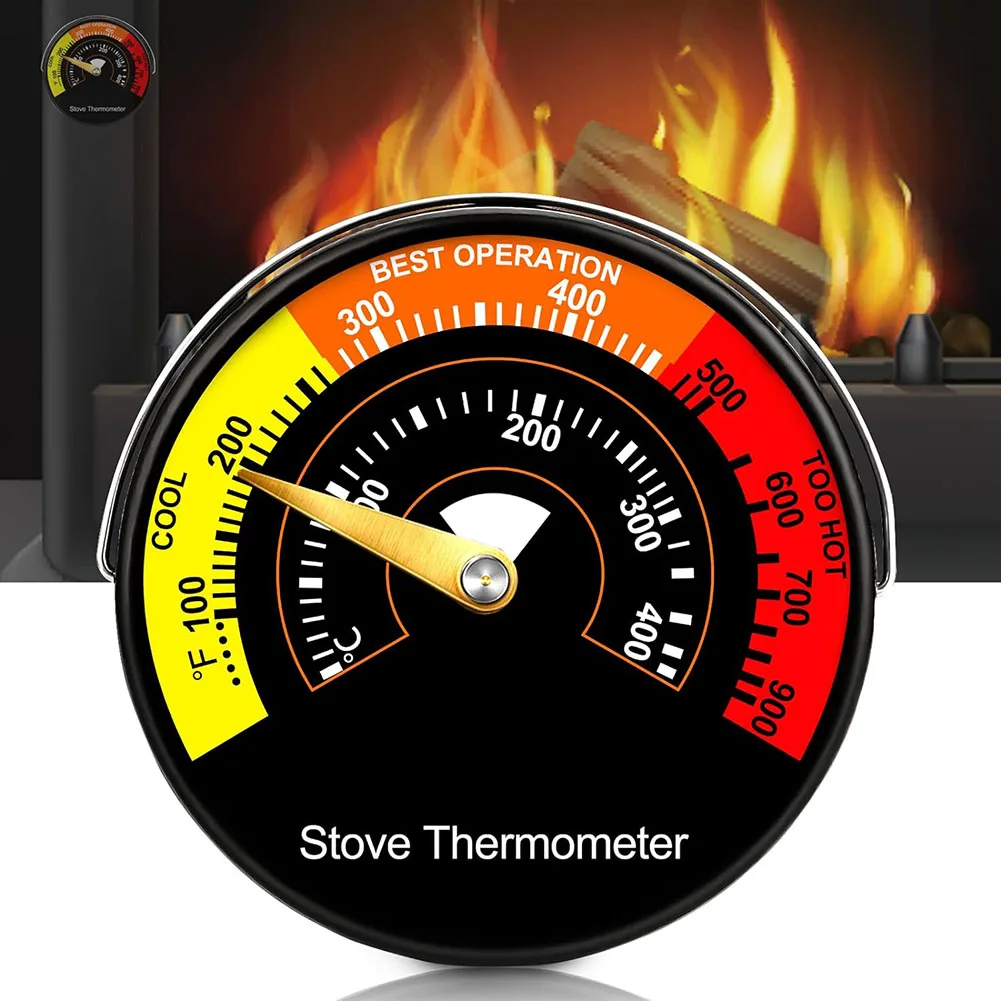 Fireplace Fan Efficient Monitoring Solution with Aluminum Alloy Induction Stove Thermometer Oven Magnetic Dial