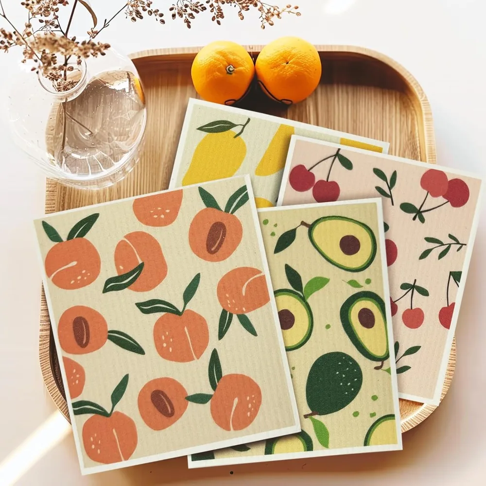 Reusable Cellulose Sponge Cloth Printing Colorful Cleaning Rag Durable Swedish Dishcloths cleaning cloth dish cleaning cloth dish cloth towel cleaning cloth microfiber dish cloth cleaning sponges