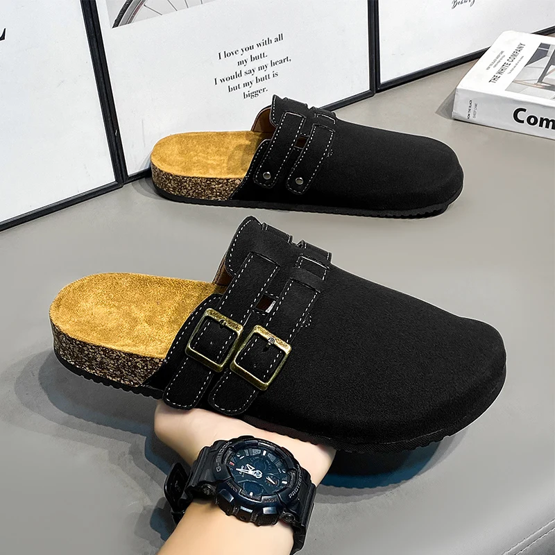 Leather Men Sandals Summer Women Slippers Outdoor Beach Non-Slip Luxury 36-47
