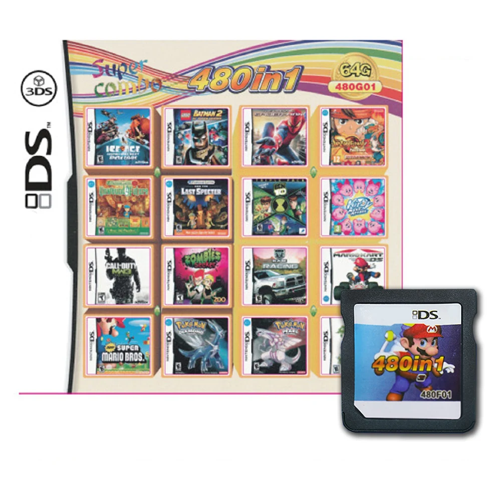 482 in 1 카드 편집 DS NDS 3DS 3DS NDSL 게임 카트리지 카드, 비디오 게임, 휴대용 플레이어 (R4 카드)