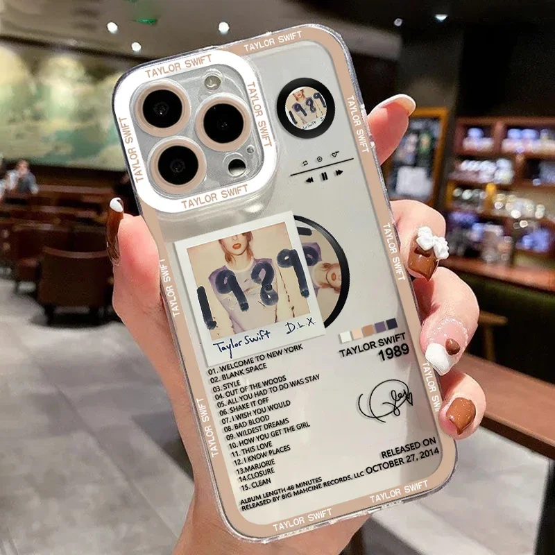 thumbnail image 1 of Funda para teléfono S-Swift Singer T-Taylor para iPhone 16 15 14 13 12 11 Mini Pro Max X XR XSMax 7 8 Plus SE20 Funda transparente, 1 of 5
