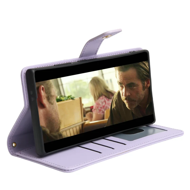 Phone Case With Strap Leather Wallet Flip For Samsung Galaxy_voghion.com