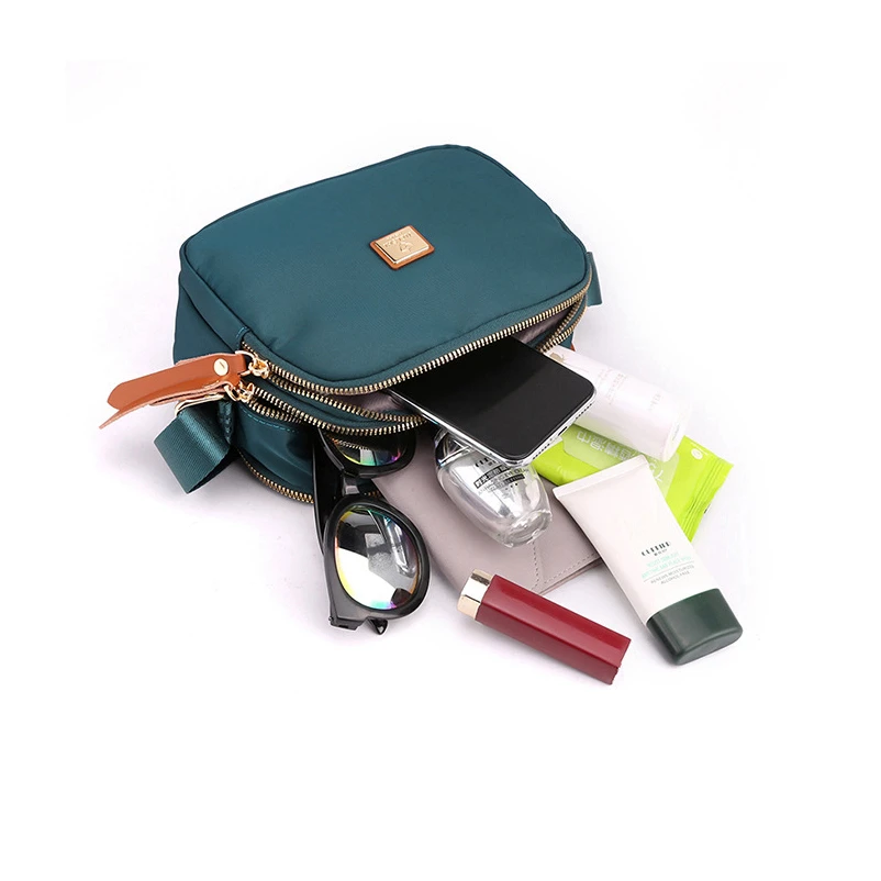 Fornitura transfrontaliera da donna piccola di mini borsa a tracolla per il tempo libero in tessuto di nylon da donna con tasca Han ricamata_voghion.com