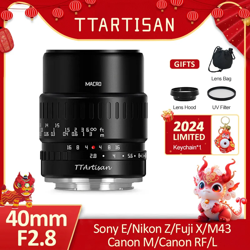 Ttartisan 40Mm F2.8 Aps-C Obiettivo Macro Obiettivo Per Fotocamera Con Ingrandimento 1:1 Per Sony E Canon Eos M Fuji X Nikon Z M43 L Mount Canon Rf