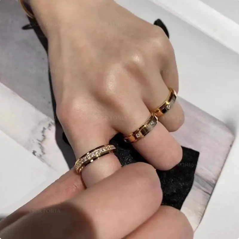 925 Sterling Silver Can Rotate Lovers Ring High Quality For Women And Men Fashion Jewelry Lalentine's Day Gifts
