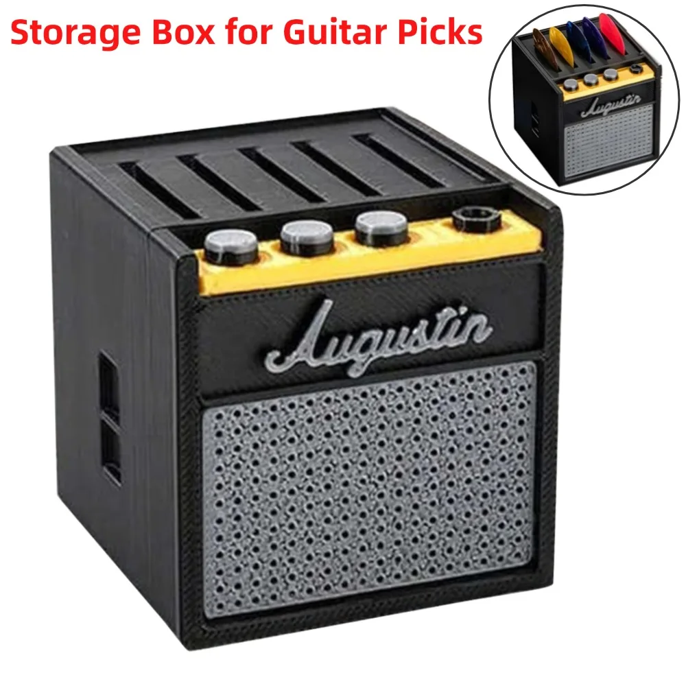 Plectrum Holder 3D Printed Amp Speaker Guitar Pick Holder Storage Case Retro Guitar Amp Model for Musicians and Players