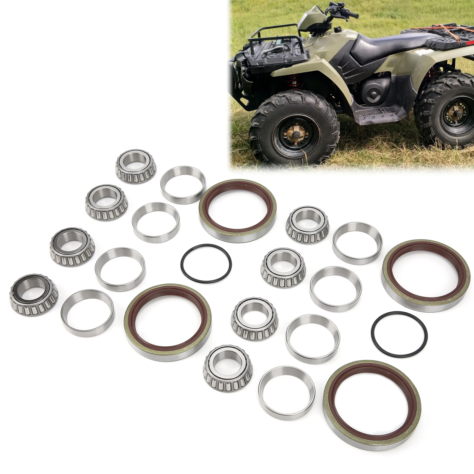 Front Wheel Bearings with Seals Kit 3554506 Replacement for Polaris Sportsman/Worker/Ranger/Big Boss