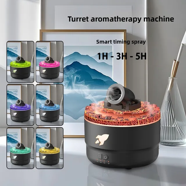 Humidifier LED Mini Cannon Diffuser Silent Vapor Cannon Diffuser Creative Turret Cool Mist Air Aromatherapy 1