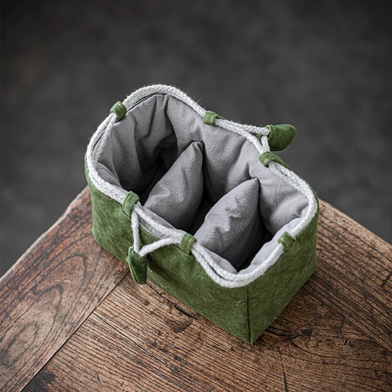 Tea Set Storage Bag Travel Set Thickened Cotton and Linen Teapot Fabric Bag Master Tea Cup Anti Drop Cloth Bag Tea Accessories 4